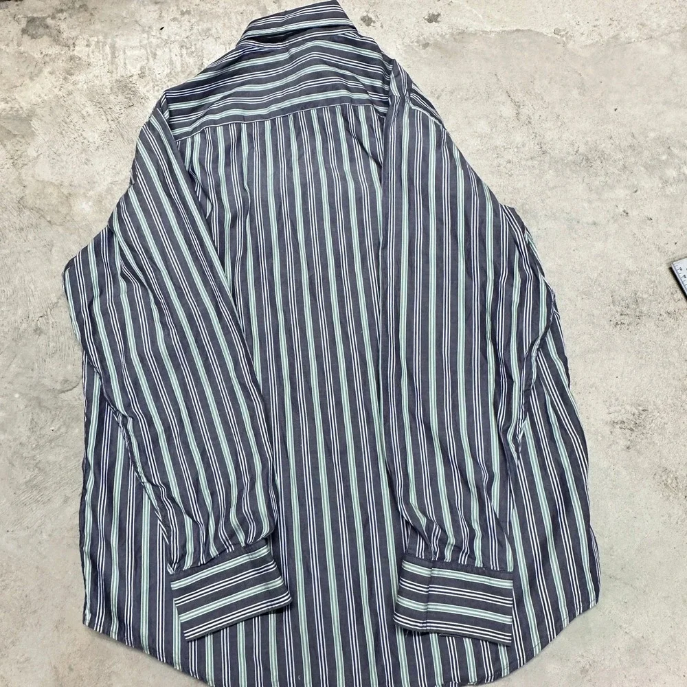 Banana Republic Men Dress Shirt Large 16-16 1/2 Original Fit Striped Long Sleeve